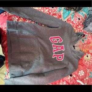 Grey hoodie with pink logo from GAP